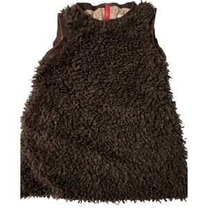 Anais&i Brown Dress Curly Fabric 4T Girls‎